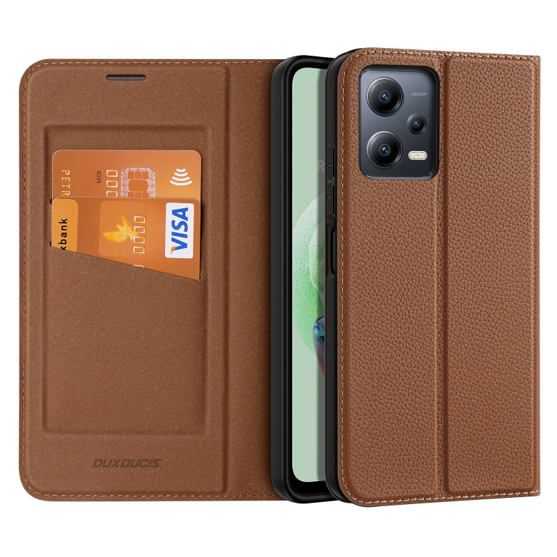 Dux Ducis Skin X2 Dėklas, skirtas Xiaomi Redmi Note 12 5G / Poco X5 5G Cover Flip Wallet Stovas rudas Dux Ducis Skin X2 Dėklas, skirtas Xiaomi Redmi Note 12 5G / Poco X5 5G Cover Flip Wallet Stovas rudas