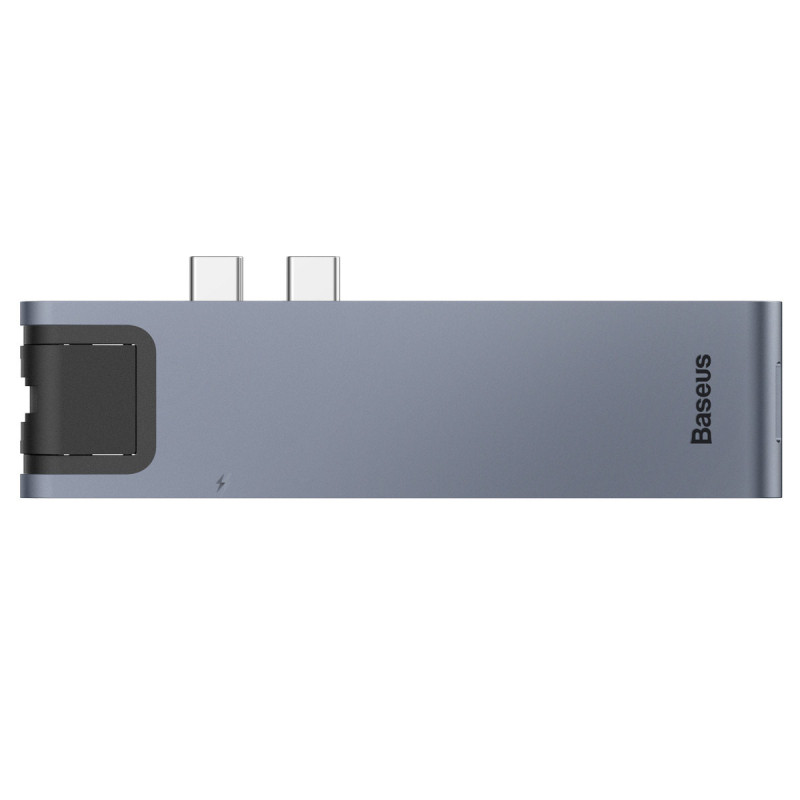 Prijungimo stotelė HUB 7in1 USB-C Thunderbolt MacBook Pro 2016 2017 2018 pilka