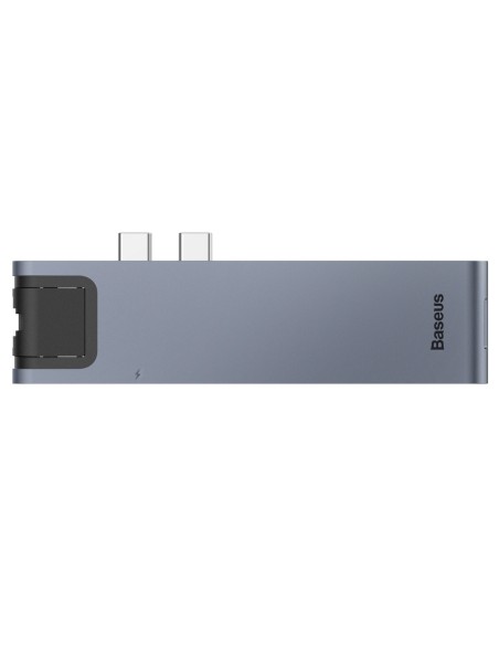 Prijungimo stotelė HUB 7in1 USB-C Thunderbolt MacBook Pro 2016 2017 2018 pilka