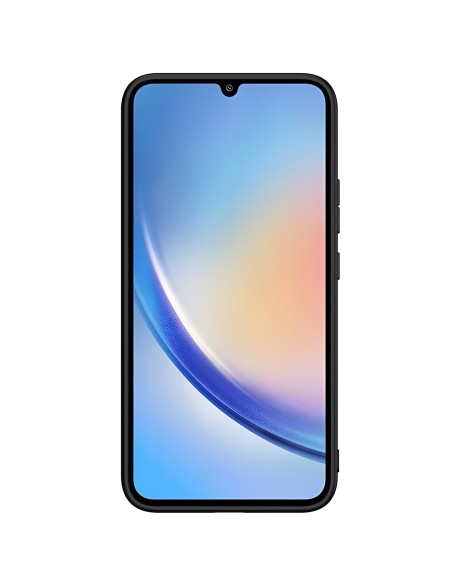 Nillkin tekstūruotas dėklas, skirtas Samsung Galaxy A34 5G, sustiprintas nailoninis dangtelis, juodas