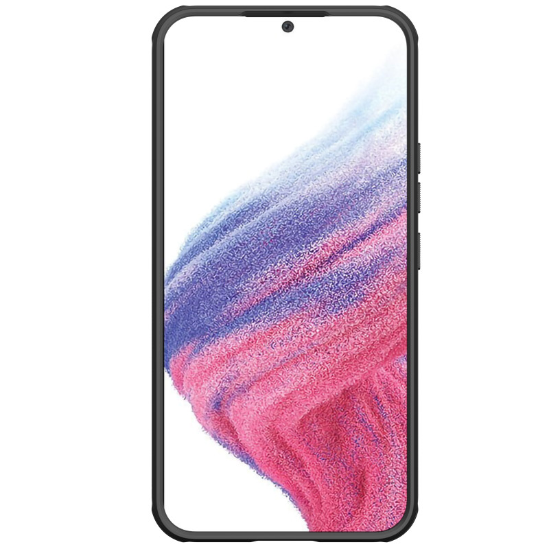 Nillkin Super Frosted Shield Pro dėklas, skirtas Samsung Galaxy A54 5G Armored dangtelis + telefono stovas juodas