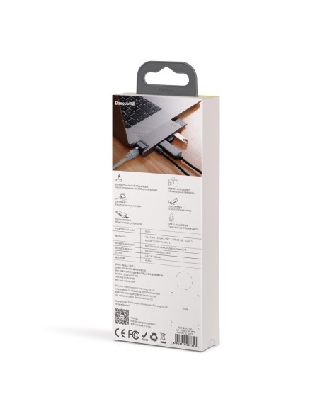 Prijungimo stotelė HUB 7in1 USB-C Thunderbolt MacBook Pro 2016 2017 2018 pilka