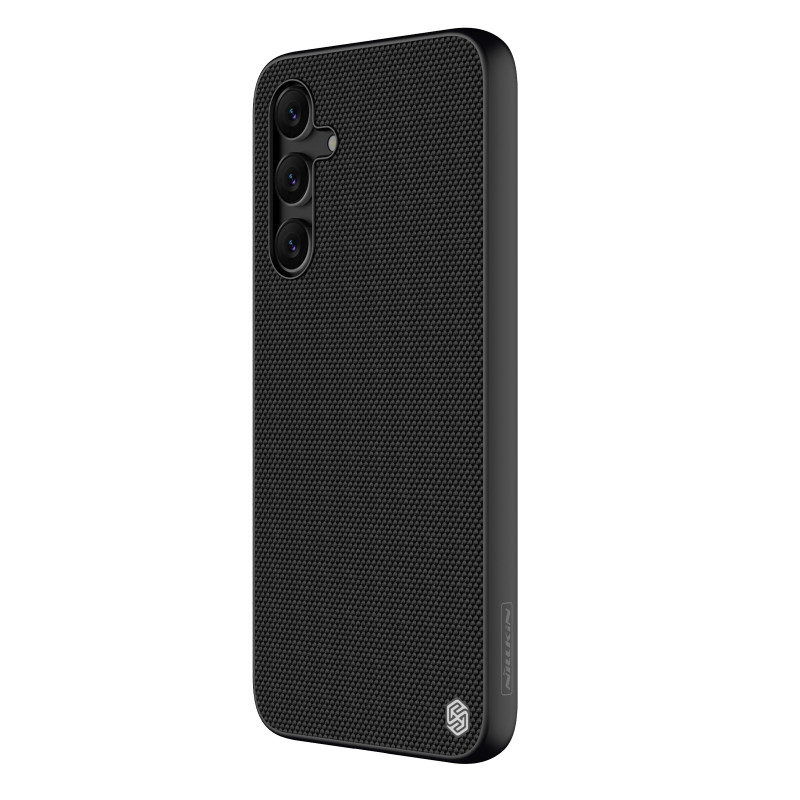 Nillkin tekstūruotas dėklas, skirtas Samsung Galaxy A54 5G, sustiprintas nailoninis dangtelis, juodas