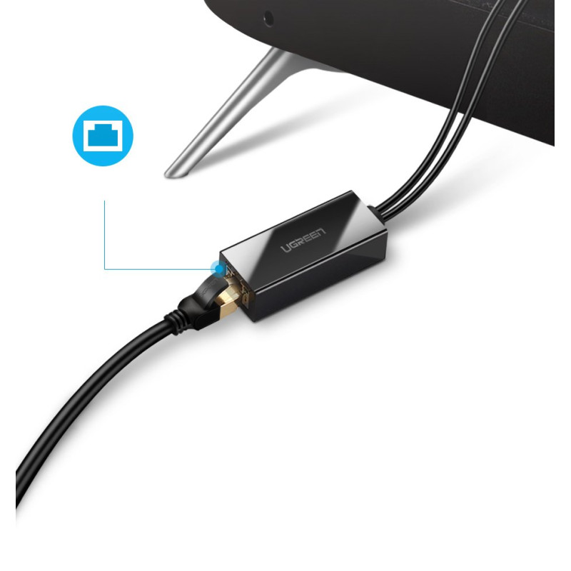 Išorinis LAN adapteris micro USB 100Mbps, skirtas Chromecast 1m black