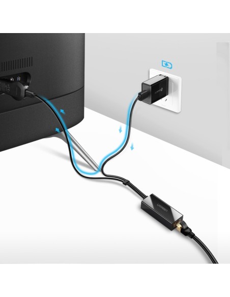 Išorinis LAN adapteris micro USB 100Mbps, skirtas Chromecast 1m black Išorinis LAN adapteris micro USB 100Mbps, skirtas Chromecast 1m black