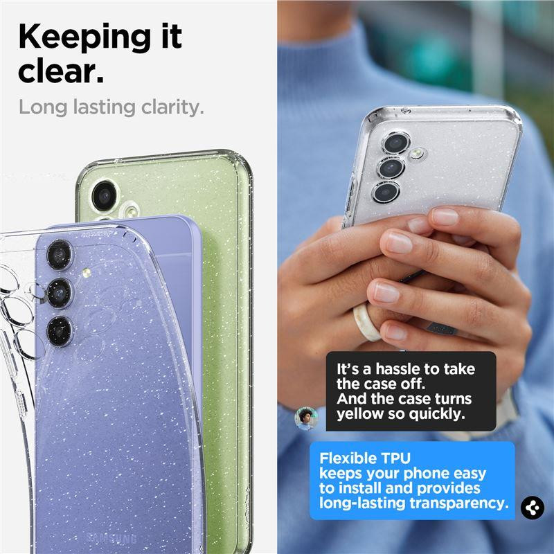 Spigen Skystųjų kristalų dėklas Samsung Galaxy A54 5G - skaidrus ir blizgantis