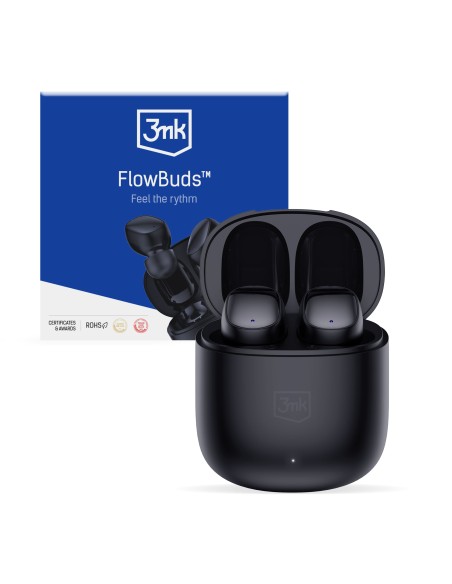 3mk FlowBuds belaidės į ausis įdedamos Bluetooth ausinės – juodos