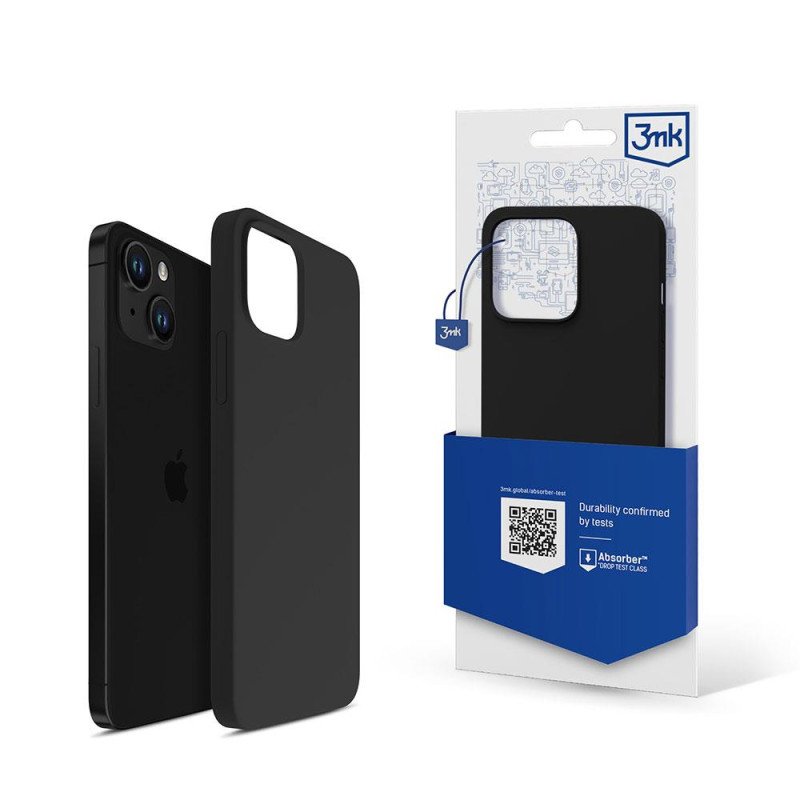 3mk silikoninis dėklas iPhone 14 - juodas