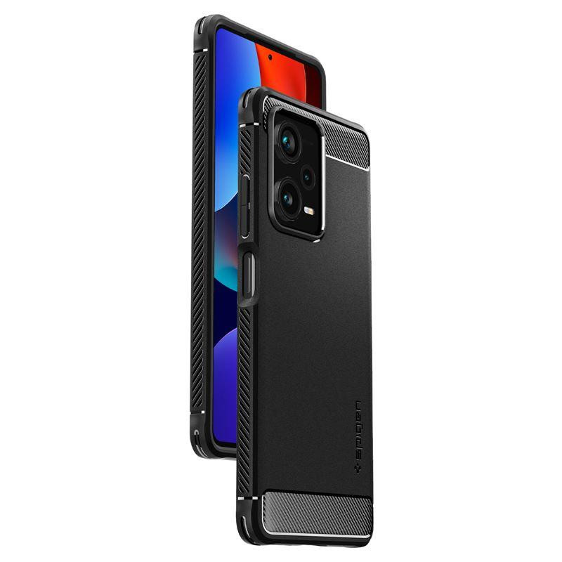 Spigen Rugged Armor dėklas, skirtas Xiaomi Redmi Note 12 Pro+ 5G - matinė juoda
