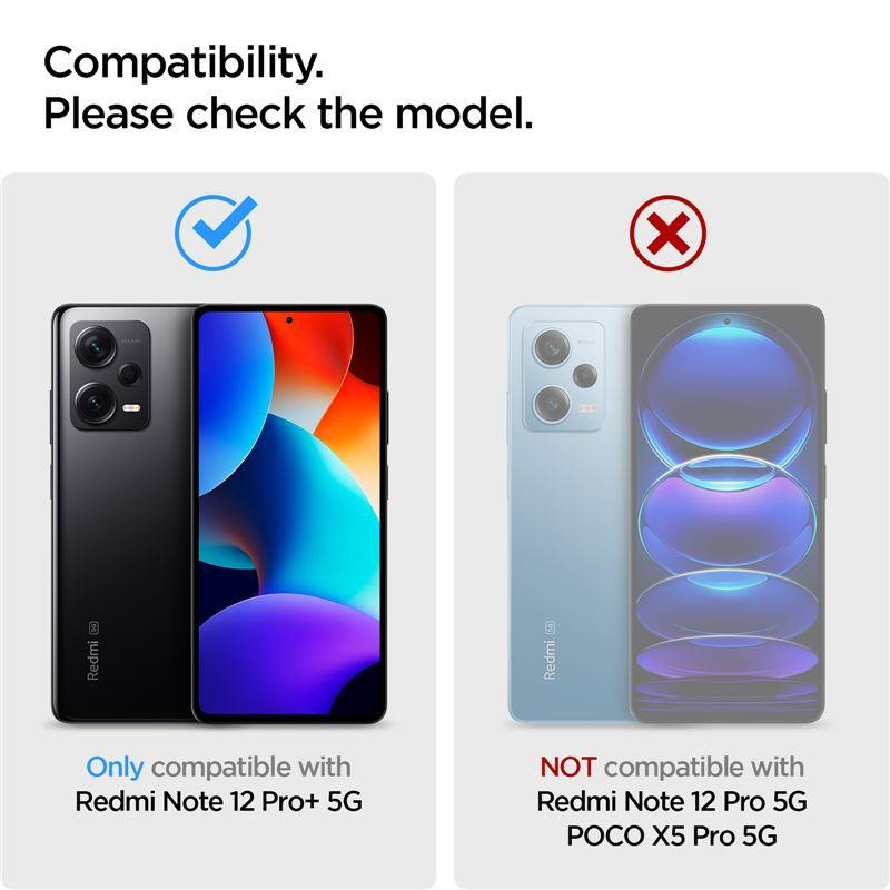 Spigen Rugged Armor dėklas, skirtas Xiaomi Redmi Note 12 Pro+ 5G - matinė juoda