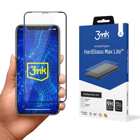 9H 3mk HardGlass Max Lite™ stiklas, skirtas iPhone X 9H 3mk HardGlass Max Lite™ stiklas, skirtas iPhone X