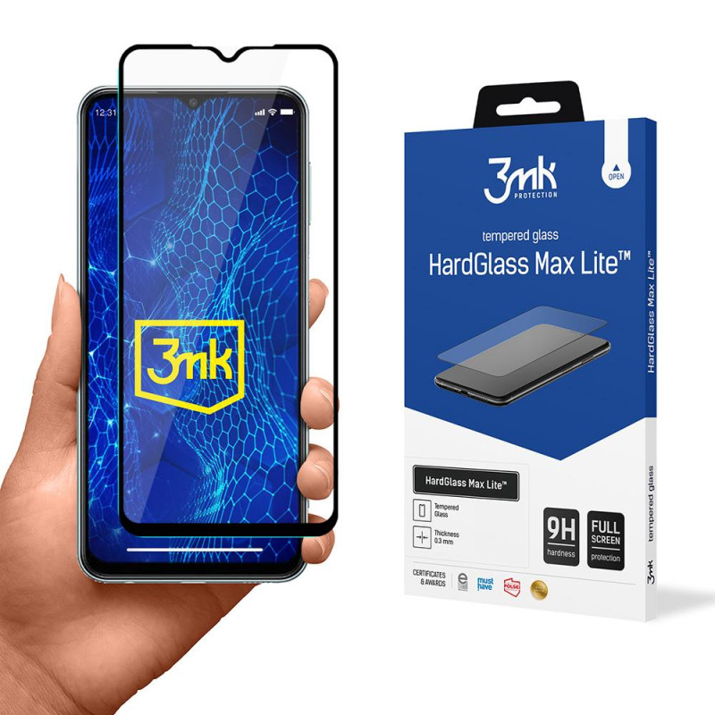 9H 3mk HardGlass Max Lite™ stiklas, skirtas Samsung Galaxy M23 5G 9H 3mk HardGlass Max Lite™ stiklas, skirtas Samsung Galaxy M23 5G