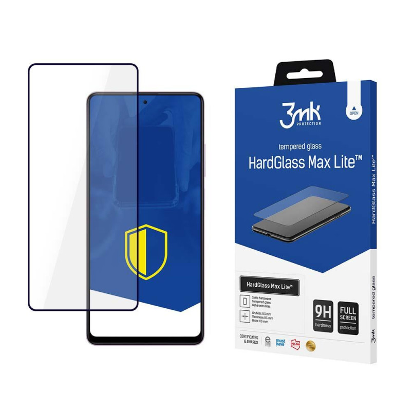 9H 3mk HardGlass Max Lite™ stiklas, skirtas Xiaomi Redmi Note 12 Pro / 12 Pro+ / 12E 9H 3mk HardGlass Max Lite™ stiklas, skirtas Xiaomi Redmi Note 12 Pro / 12 Pro+ / 12E