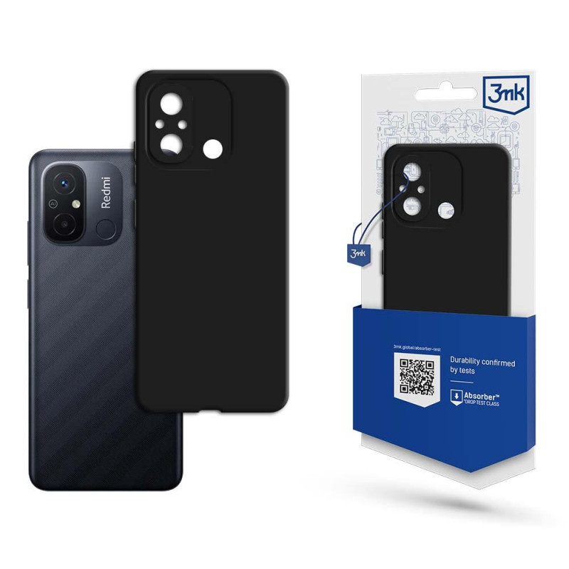 3mk matinis dėklas, skirtas Xiaomi Redmi 12C – juodas 3mk matinis dėklas, skirtas Xiaomi Redmi 12C – juodas