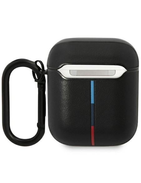 BMW Leather Curved Line dėklas, skirtas AirPods 1/ 2 - juodas BMW Leather Curved Line dėklas, skirtas AirPods 1/ 2 - juodas