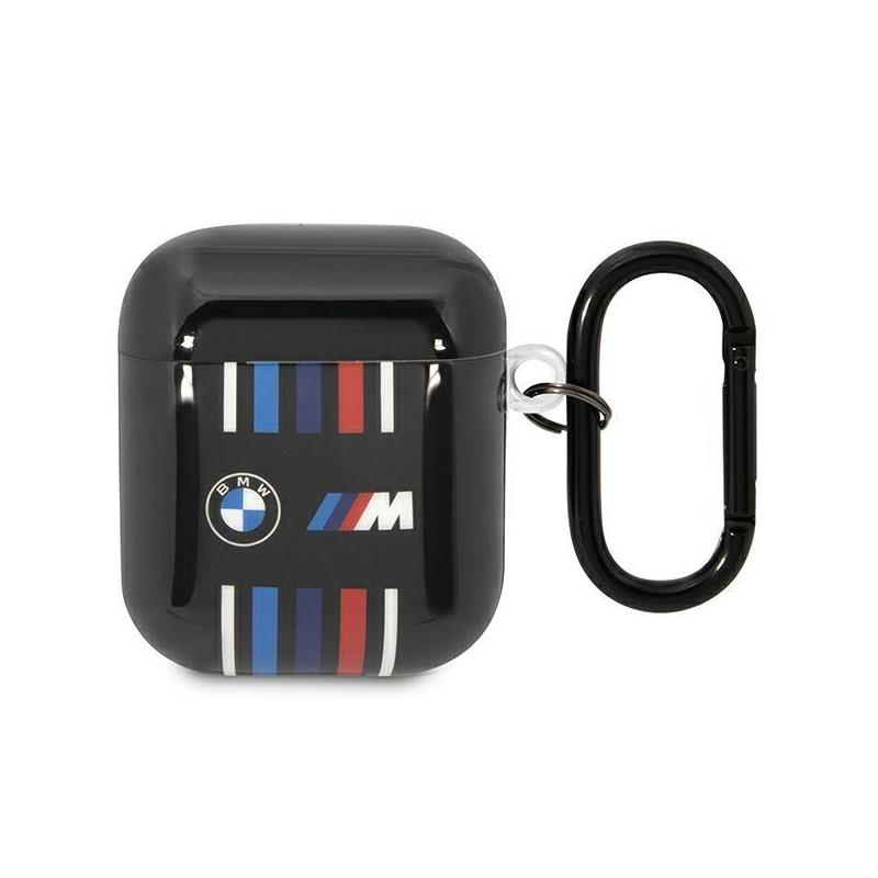 BMW Multiple Colored Lines dėklas, skirtas AirPods 1/ 2 - juodas BMW Multiple Colored Lines dėklas, skirtas AirPods 1/ 2 - juodas