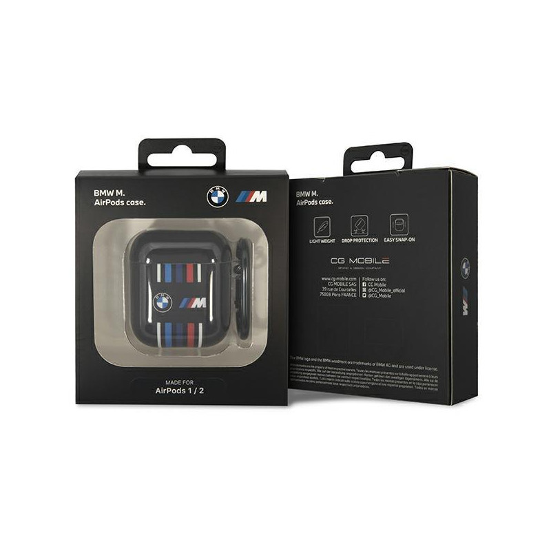 BMW Multiple Colored Lines dėklas, skirtas AirPods 1/ 2 - juodas