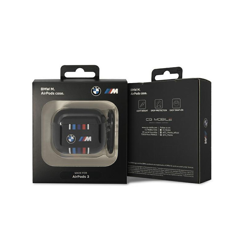 BMW Multiple Colored Lines dėklas, skirtas 3 kartos AirPods - juodas