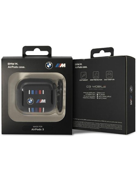 BMW Multiple Colored Lines dėklas, skirtas 3 kartos AirPods - juodas