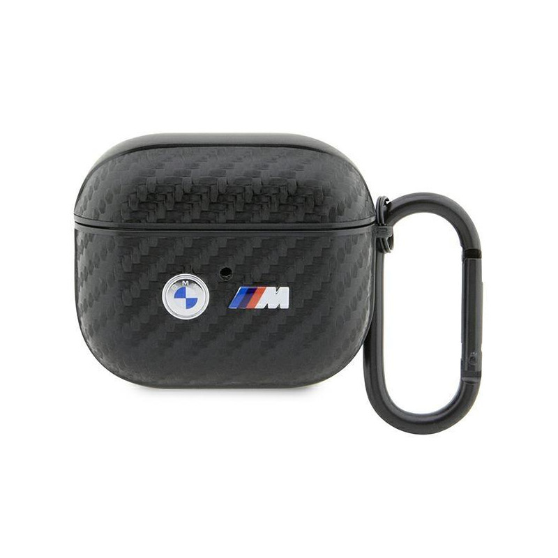 BMW Carbon Double Metal Logo dėklas, skirtas 3 kartos AirPods - juodas