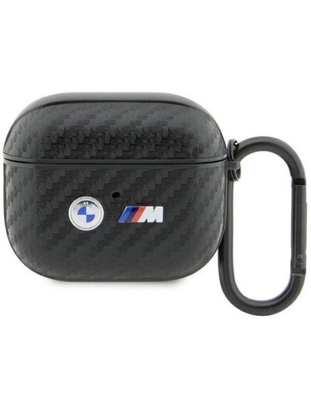 BMW Carbon Double Metal Logo dėklas, skirtas 3 kartos AirPods - juodas BMW Carbon Double Metal Logo dėklas, skirtas 3 kartos AirPods - juodas