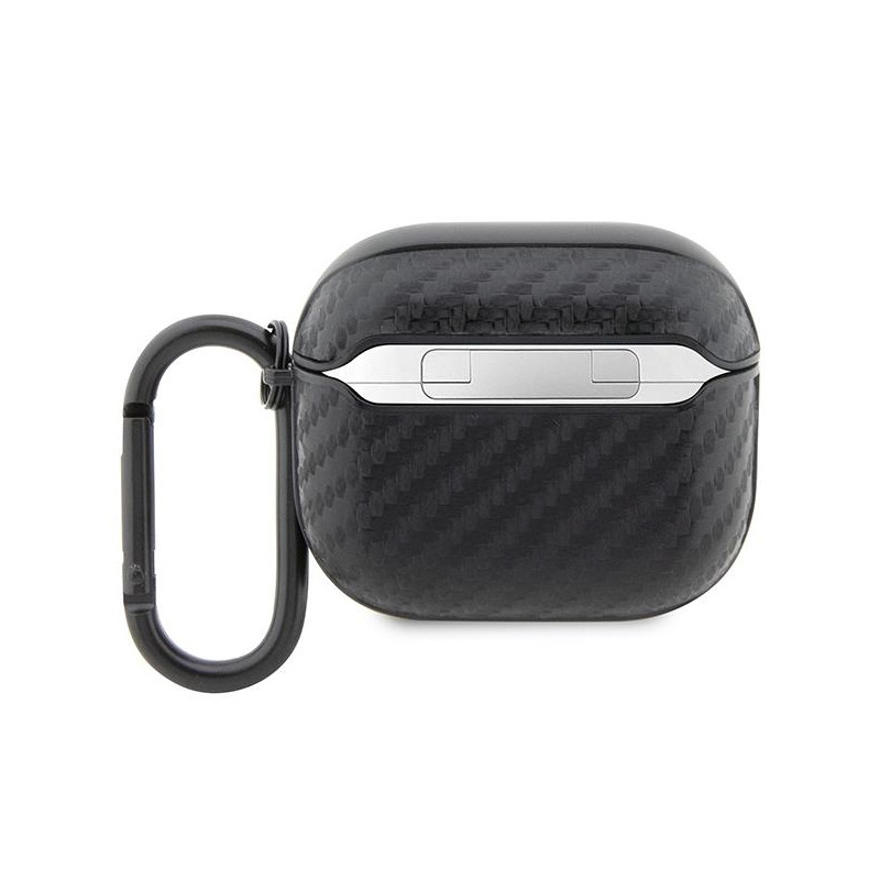 BMW Carbon Double Metal Logo dėklas, skirtas 3 kartos AirPods - juodas