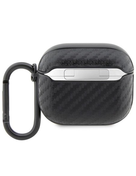 BMW Carbon Double Metal Logo dėklas, skirtas 3 kartos AirPods - juodas BMW Carbon Double Metal Logo dėklas, skirtas 3 kartos AirPods - juodas