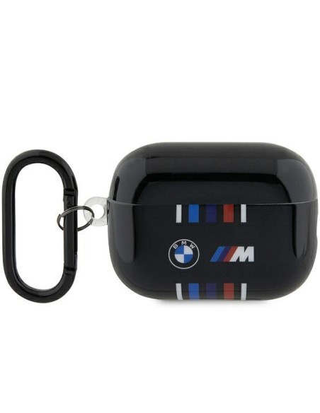 BMW Multiple Colored Lines dėklas, skirtas AirPods Pro 2nd gen - juodas BMW Multiple Colored Lines dėklas, skirtas AirPods Pro 2nd gen - juodas