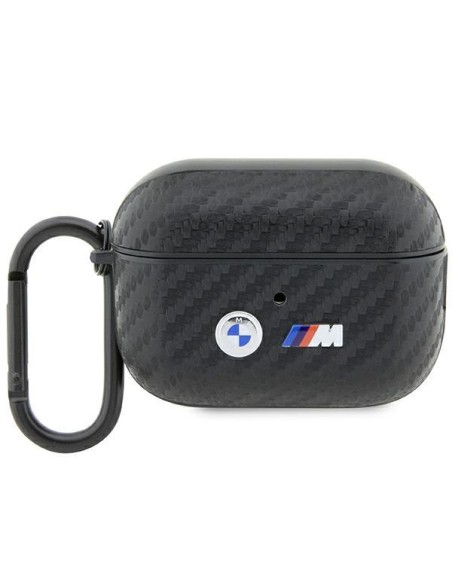 BMW Carbon Double Metal Logo dėklas, skirtas AirPods Pro 2nd gen - juodas BMW Carbon Double Metal Logo dėklas, skirtas AirPods Pro 2nd gen - juodas