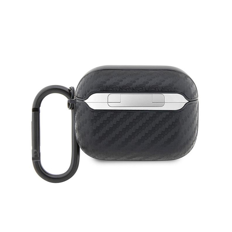 BMW Carbon Double Metal Logo dėklas, skirtas AirPods Pro - juodas