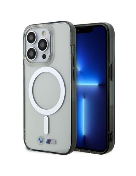 BMW Silver Ring MagSafe dėklas iPhone 14 Pro - skaidrus BMW Silver Ring MagSafe dėklas iPhone 14 Pro - skaidrus