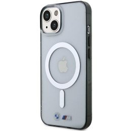 BMW Silver Ring MagSafe dėklas iPhone 14 Plus - skaidrus