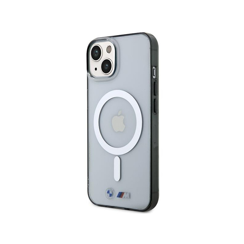 BMW Silver Ring MagSafe dėklas iPhone 14 - skaidrus