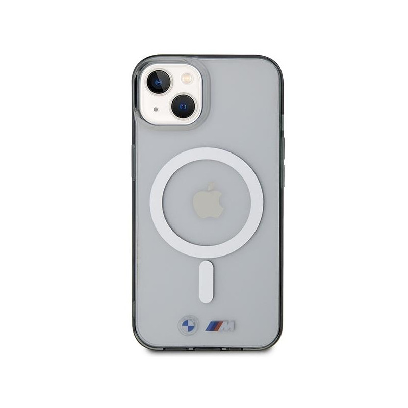 BMW Silver Ring MagSafe dėklas iPhone 14 - skaidrus