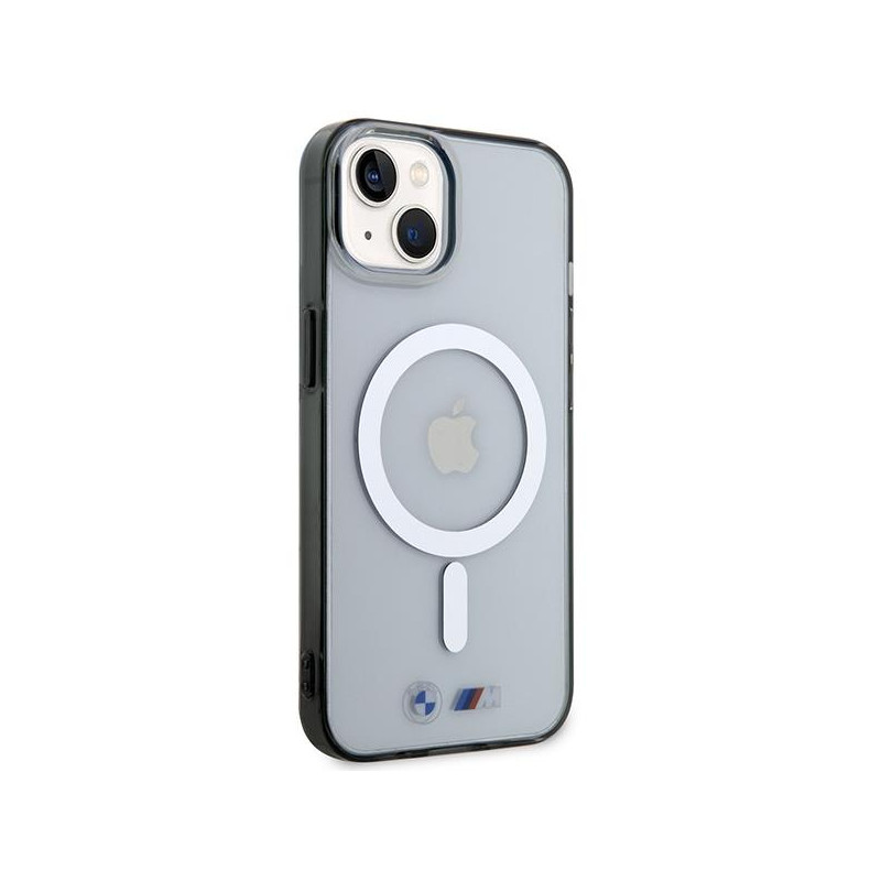 BMW Silver Ring MagSafe dėklas iPhone 14 - skaidrus