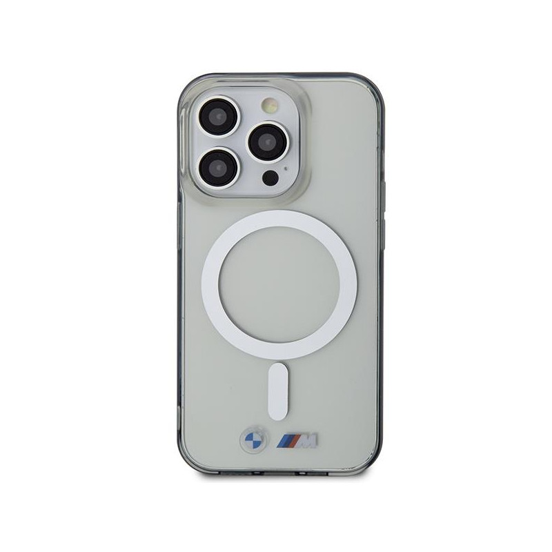 BMW Silver Ring MagSafe dėklas iPhone 14 Pro Max - skaidrus