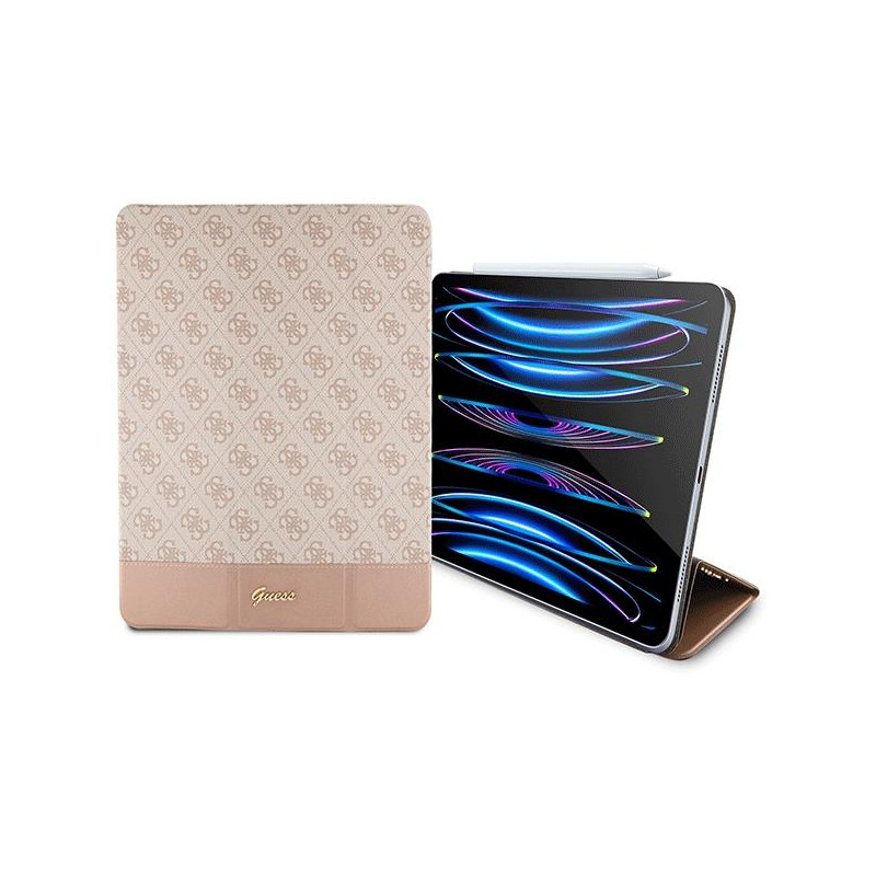 Guess 4G Stripe Allover dėklas iPad Pro 12,9" - rožinis