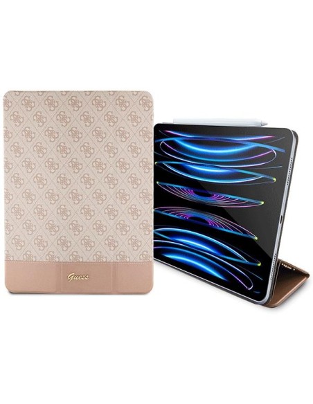 Guess 4G Stripe Allover dėklas iPad Pro 12,9" - rožinis
