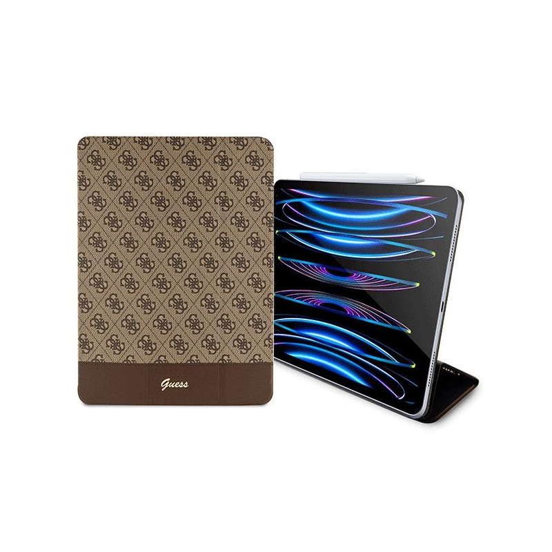 Guess 4G Stripe Allover dėklas iPad Pro 12,9" - rudas