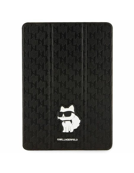 Karl Lagerfeld Saffiano Monogram Choupette dėklas iPad 10,2" - juodas Karl Lagerfeld Saffiano Monogram Choupette dėklas iPad 10,2" - juodas