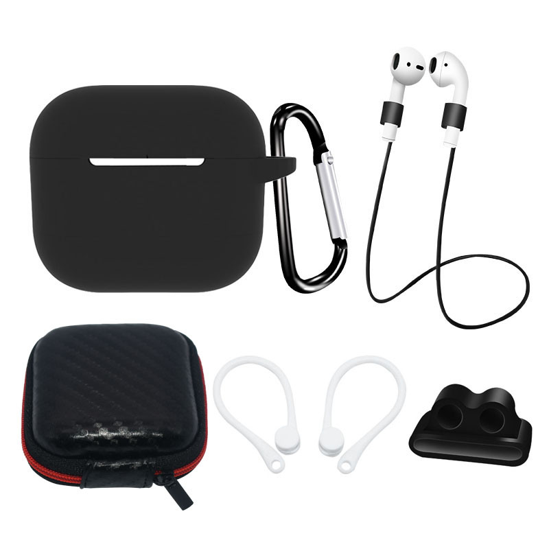 AirPods 3 silikono dėklo rinkinys + dėklas / ausies kabliukas / kaklo dirželis / laikrodžio dirželio laikiklis / karabin... AirPods 3 silikono dėklo rinkinys + dėklas / ausies kabliukas / kaklo dirželis / laikrodžio dirželio laikiklis / karabin...
