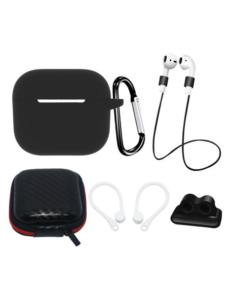 AirPods 3 silikono dėklo rinkinys + dėklas / ausies kabliukas / kaklo dirželis / laikrodžio dirželio laikiklis / karabin... AirPods 3 silikono dėklo rinkinys + dėklas / ausies kabliukas / kaklo dirželis / laikrodžio dirželio laikiklis / karabin...