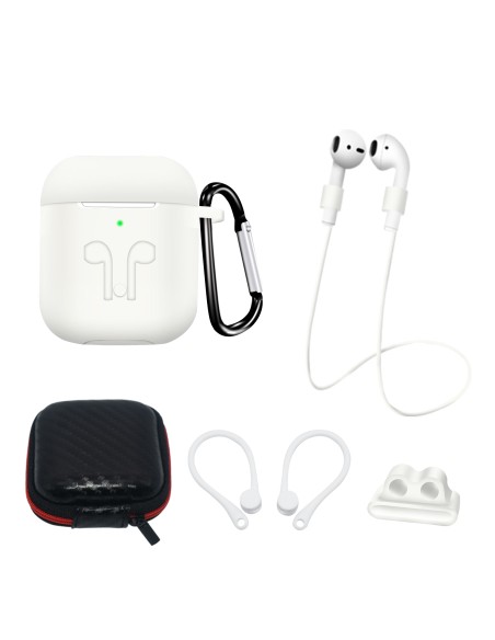 AirPods 2 rinkinys / AirPods 1 silikoninis dėklas + dėklas / ausies kabliukas / kaklo dirželis / laikrodžio dirželio lai... AirPods 2 rinkinys / AirPods 1 silikoninis dėklas + dėklas / ausies kabliukas / kaklo dirželis / laikrodžio dirželio lai...