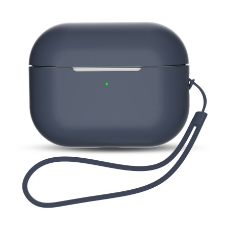 „AirPods Pro 2“ / „AirPods Pro 1“ silikoninis dėklas + riešo dirželis – mėlynas „AirPods Pro 2“ / „AirPods Pro 1“ silikoninis dėklas + riešo dirželis – mėlynas