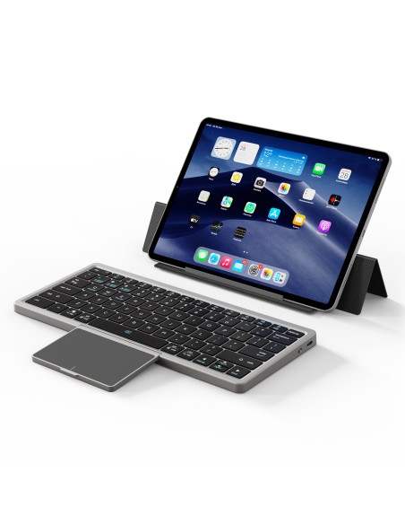 Dux Ducis OK Series Bluetooth belaidė klaviatūra su jutikliniu skydeliu – juoda Dux Ducis OK Series Bluetooth belaidė klaviatūra su jutikliniu skydeliu – juoda