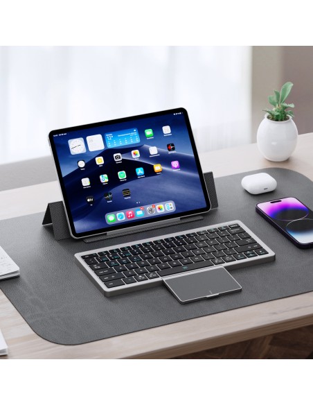 Dux Ducis OK Series Bluetooth belaidė klaviatūra su jutikliniu skydeliu – juoda Dux Ducis OK Series Bluetooth belaidė klaviatūra su jutikliniu skydeliu – juoda