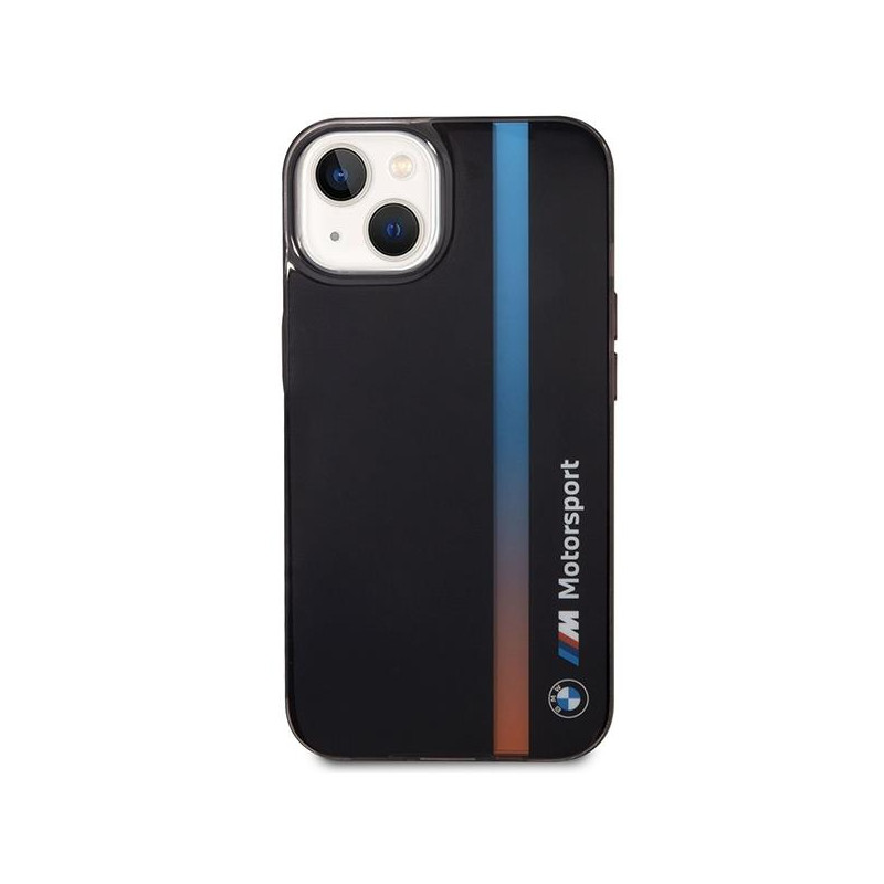 BMW IML Tricolor Stripe dėklas iPhone 14 - juodas