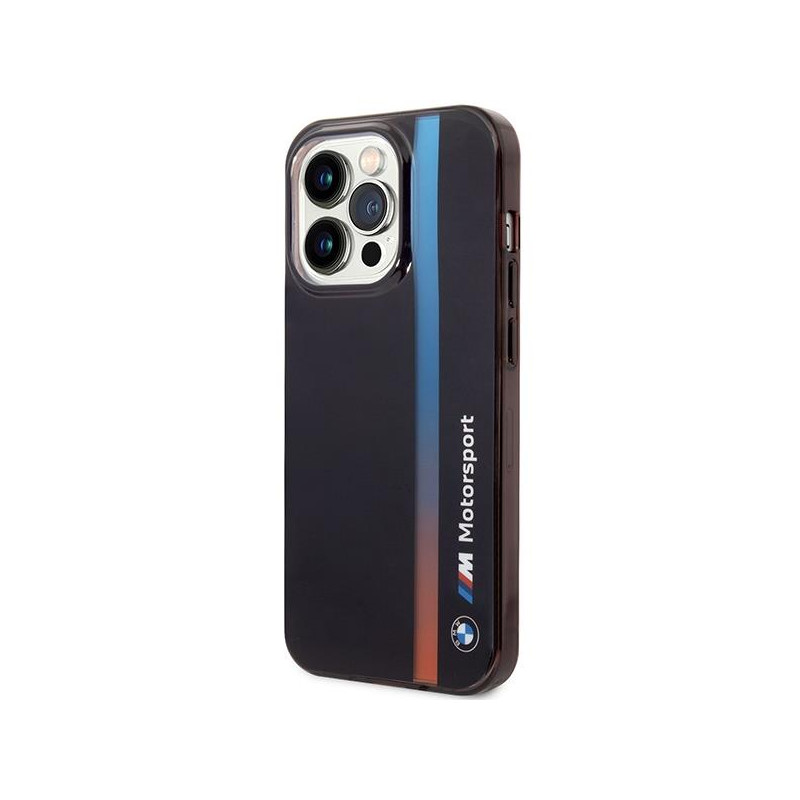 BMW IML Tricolor Stripe dėklas, skirtas iPhone 14 Pro Max - juodas