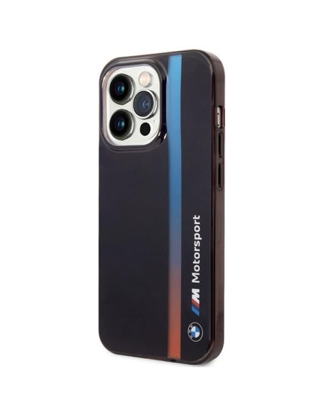 BMW IML Tricolor Stripe dėklas, skirtas iPhone 14 Pro Max - juodas BMW IML Tricolor Stripe dėklas, skirtas iPhone 14 Pro Max - juodas