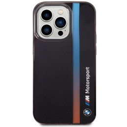 BMW IML Tricolor Stripe dėklas, skirtas iPhone 14 Pro Max - juodas